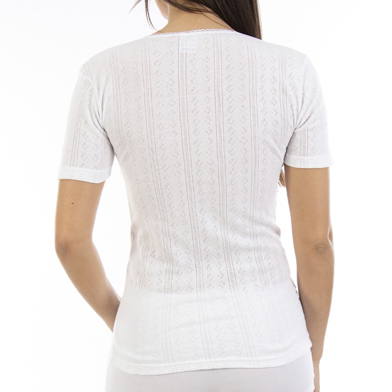 Camiseta interior calada manga corta Lacotex LCT108