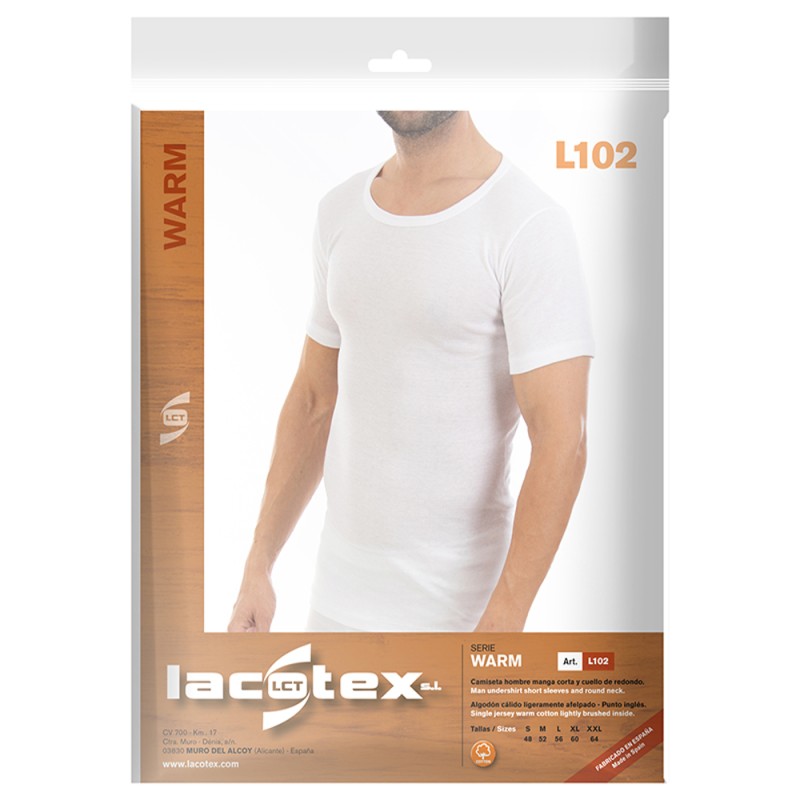 Camiseta hombre p.ingles perchado manga corta Lacotex LCT102