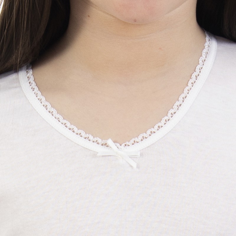 Camiseta interior infantil niña manga corta Lacotex LCT342