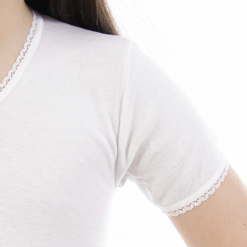 Camiseta interior infantil niña manga corta Lacotex LCT342