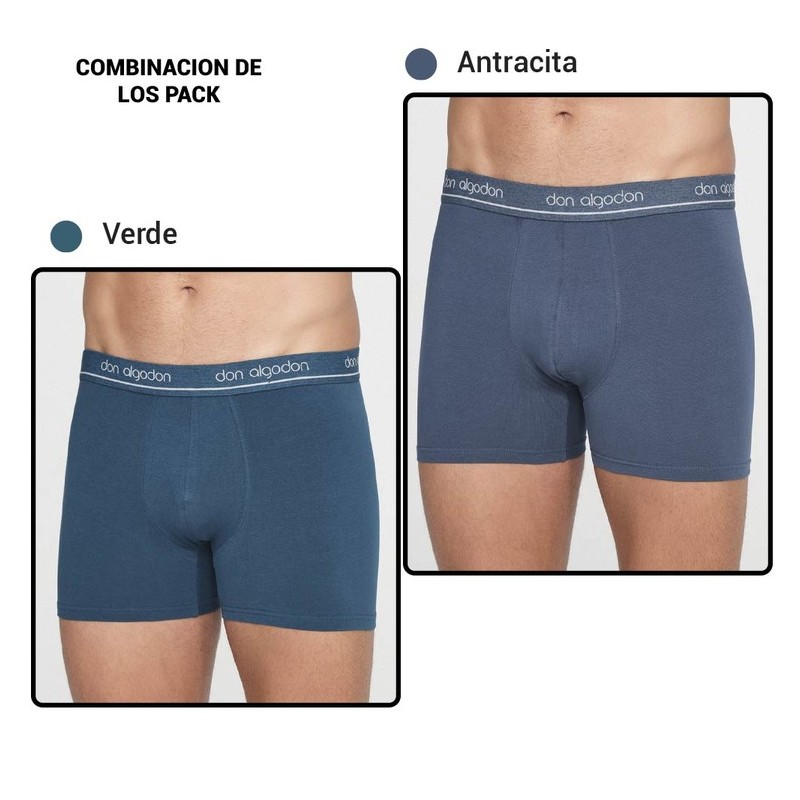 Bóxer hombre Don Algodón  Pack de 2 Alg/elastano