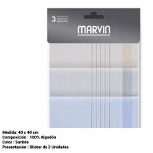 Pañuelo de hombre Marvin Génova blister de 3 unidades