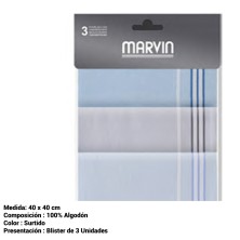 Pañuelo de hombre Marvin Génova blister de 3 unidades