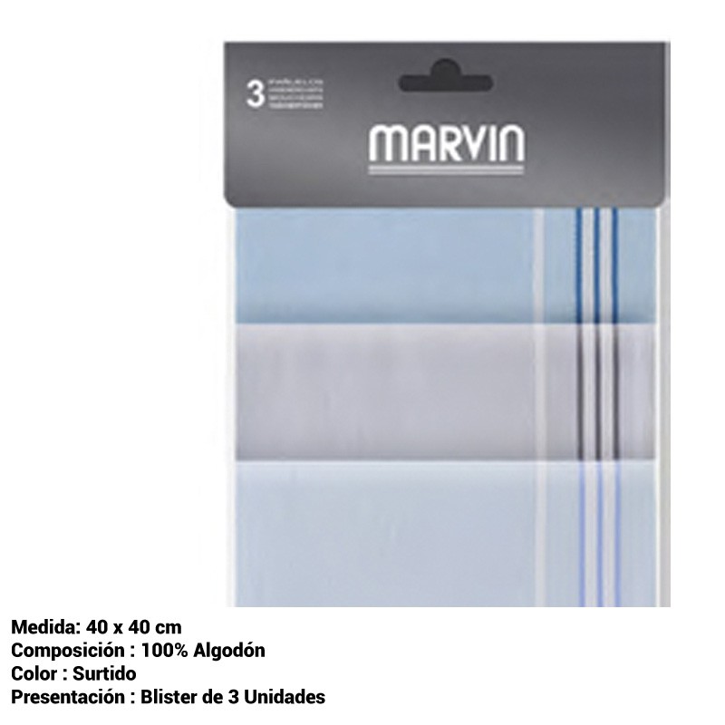 Pañuelo de hombre Marvin Génova blister de 3 unidades