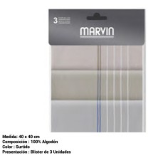 Pañuelo de hombre Marvin Génova blister de 3 unidades