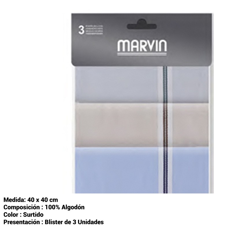 Pañuelo de hombre Marvin Génova blister de 3 unidades