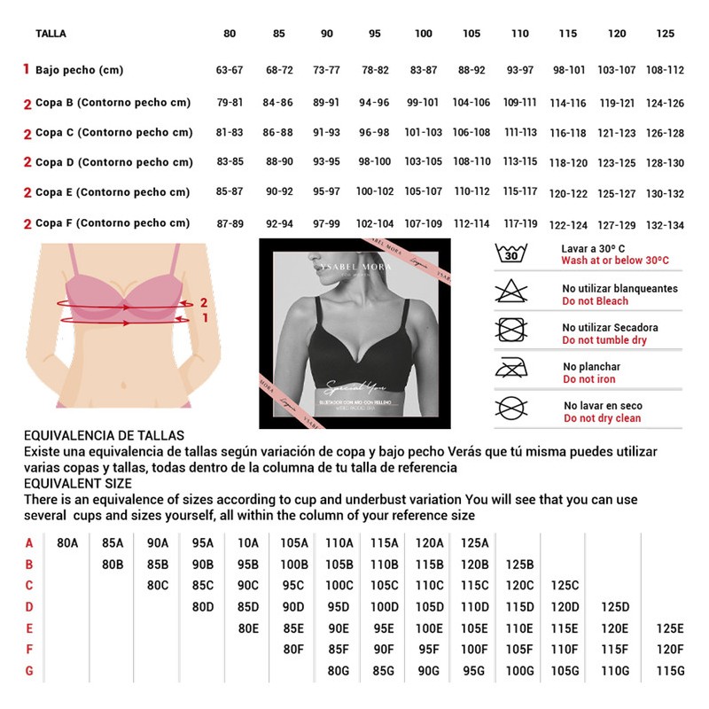 Sujetador mujer Ysabel Mora 10124 Copa C