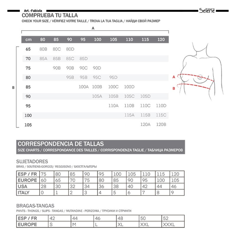 Sujetador mujer Selene Fabiola 180 Copa D