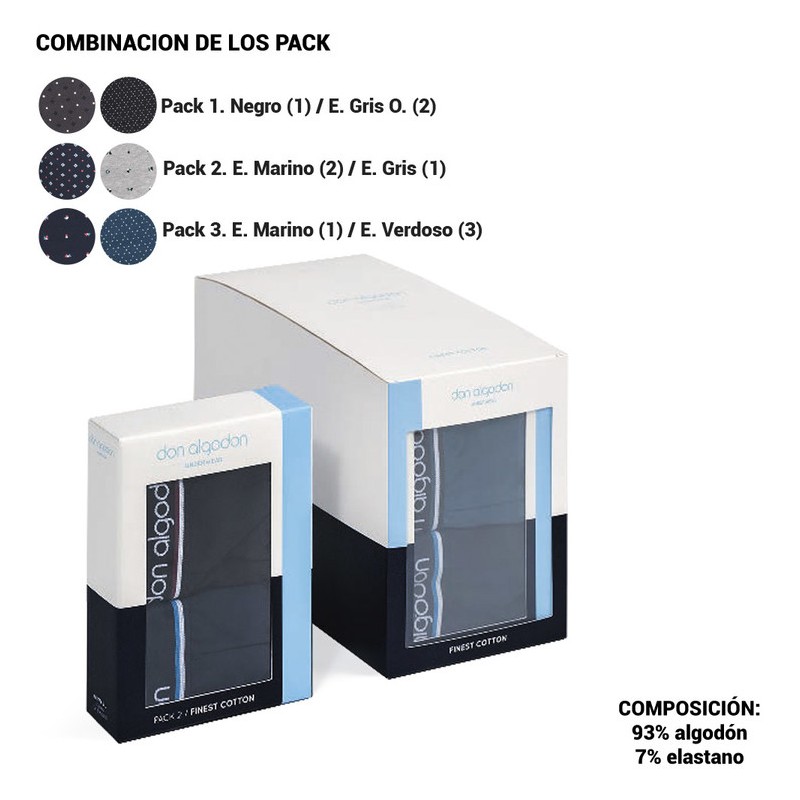 Bóxer hombre Don Algodón B0110 Pack de 2