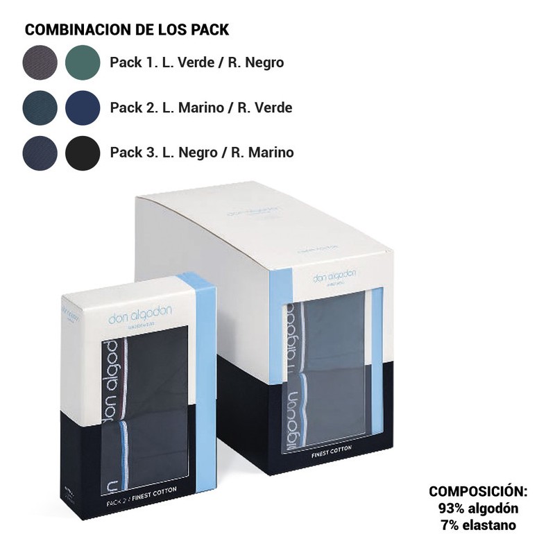 Bóxer hombre Don Algodón PB03 Pack de 2