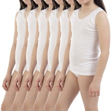 Camiseta Interior infantil niña lacotex tirante ancho  Precio por 6 Unidades