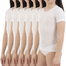 Cubre infantil niña manga corta lacotex  l345 Precio por 6 Unidades