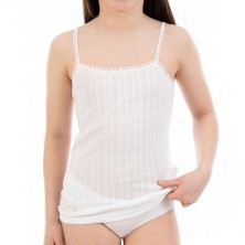 Cubre infantil niña tirantes calada lacotex  l340 Precio por 6 Unidades