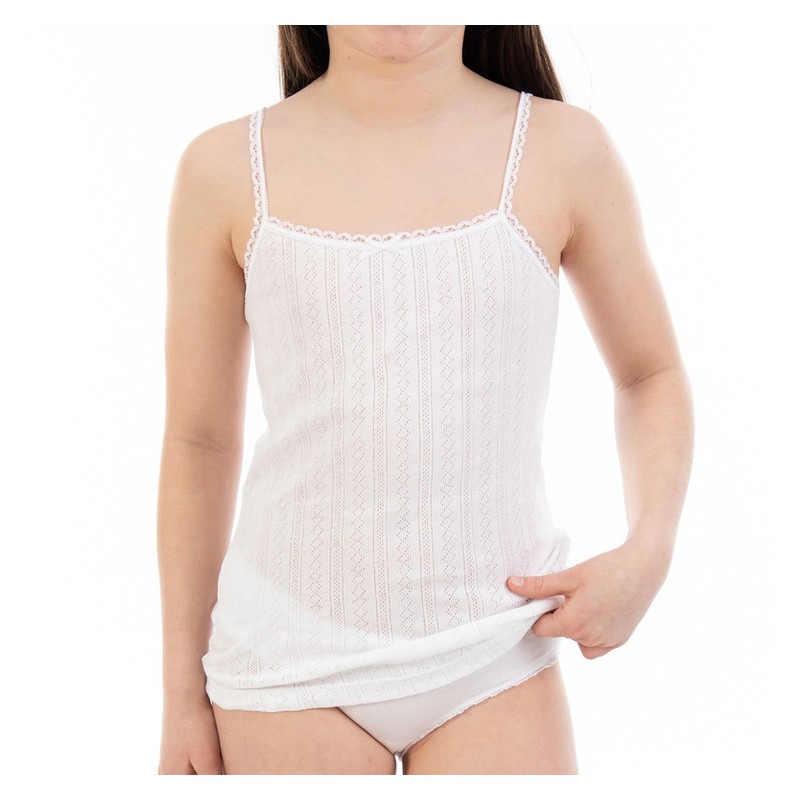 Cubre infantil niña tirantes calada lacotex  l340 Precio por 6 Unidades