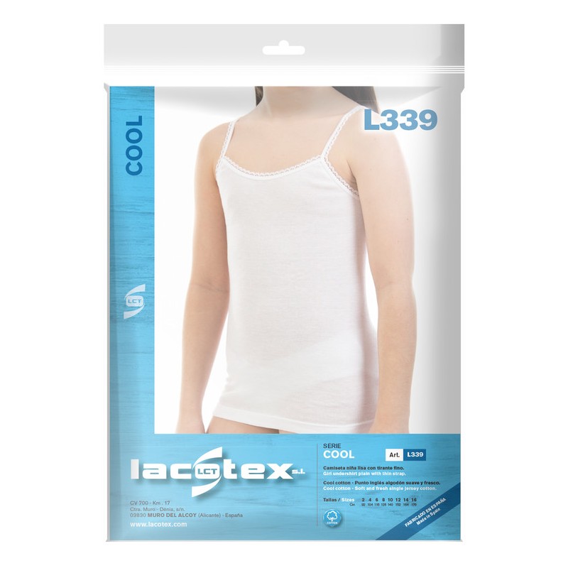 Cubre infantil niña tirantes  lacotex  l339 Precio por 6 Unidades