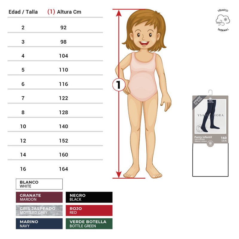 Panty infantil Ysabel Mora 36409 160 den Térmico