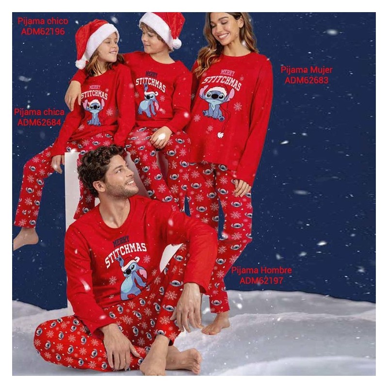Pijama hombre Stitch 62197E Navidad